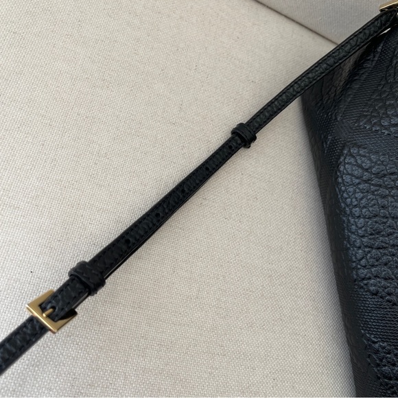 BURBERRY Small Chichester Check Embossed Leather Crossbody and Clutch Bag - Picture 15 of 16